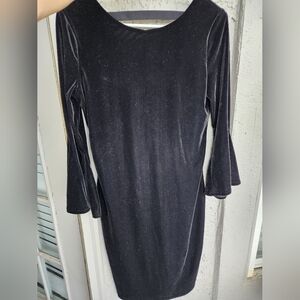 Armani Exchange Elegant Black V Neck Velvet Dress Sz M Like New